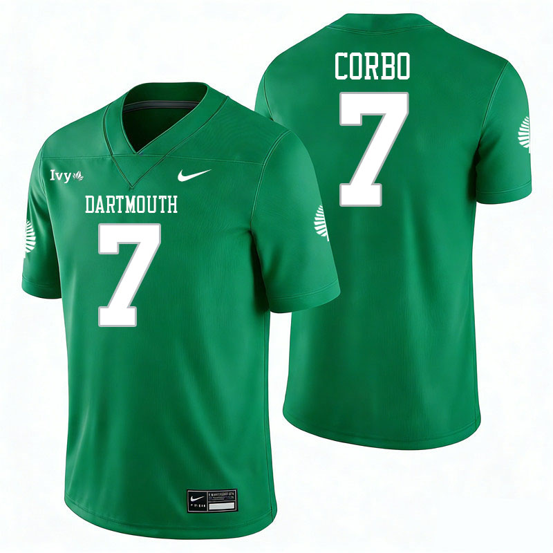 Dartmouth Big Green #7 Chris Corbo College Football Jerseys,Uniforms Stitched-Green